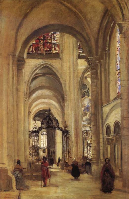 Corot Camille Interior of the Cathedral of sens China oil painting art